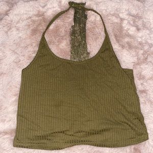 Olive Halter Tank Top